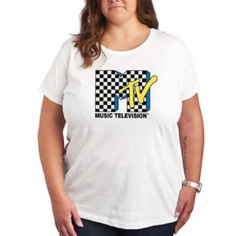 Plus Size MTV Checkered Logo Tee