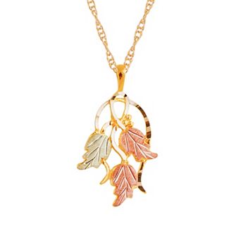Black Hills Gold Tri-Tone Traditional Pendant Necklace