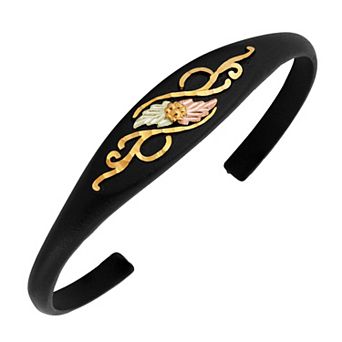 Black Hills Gold Tri-Tone Black Powder Coat Cuff Bracelet