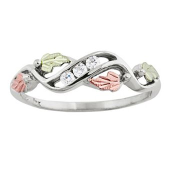 Black Hills Gold Tri-Tone Ring in Sterling Silver