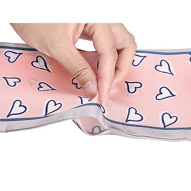 Women‘s Silky Skinny Scarf Hair Band Heart Print Hairband Handbag Wrap