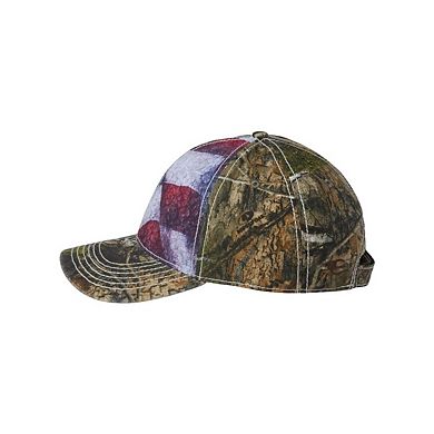 Outdoor Cap Camo with Flag Sublimated Front Panels Cap