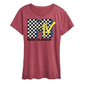 Women's MTV Checkered Logo Graphic Tee