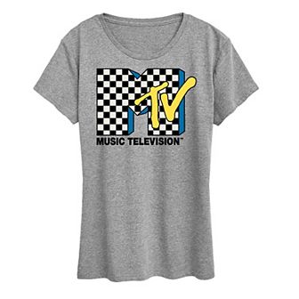 Women's MTV Checkered Logo Graphic Tee