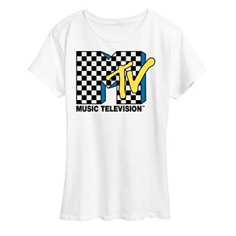 Women's MTV Checkered Logo Graphic Tee