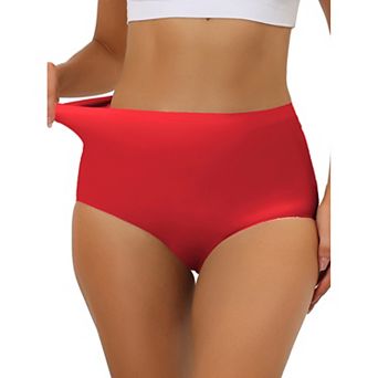 Women's Elastic High-Waisted Seamless Briefs Breathable No Show Hipster Underwear