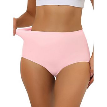 Women's Elastic High-Waisted Seamless Briefs Breathable No Show Hipster Underwear