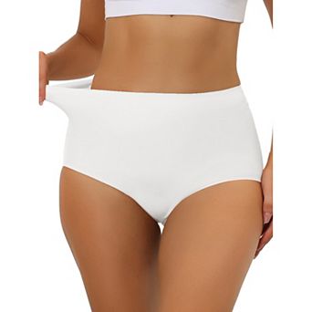 Women's Elastic High-Waisted Seamless Briefs Breathable No Show Hipster Underwear