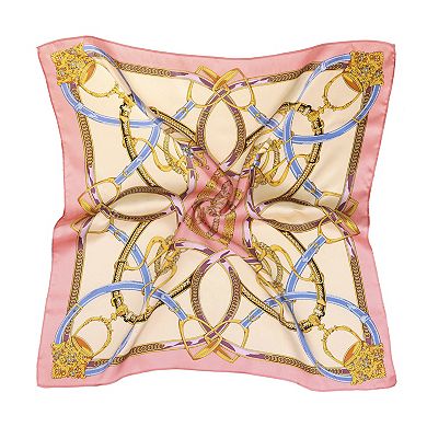 Women's Fashionable Floral Graphic Print Silk Square Scarf