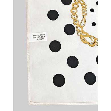 Women's Fashionable Floral Graphic Print Silk Square Scarf