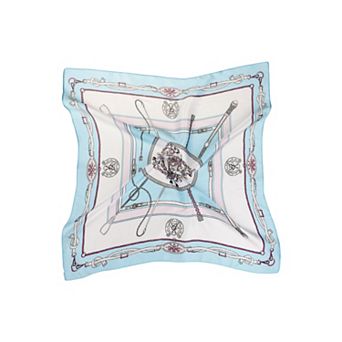 Women's Fashionable Floral Graphic Print Silk Square Scarf