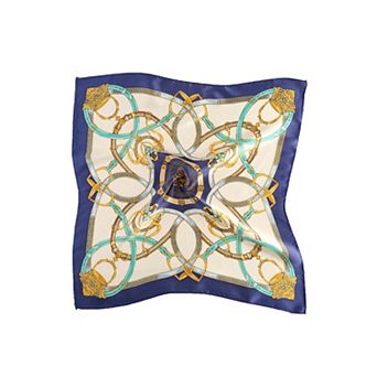 Women's Fashionable Floral Graphic Print Silk Square Scarf