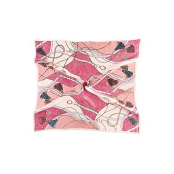 Women's Fashionable Floral Graphic Print Silk Square Scarf