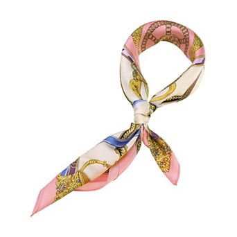 Women's Fashionable Floral Graphic Print Silk Square Scarf