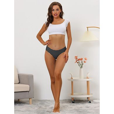 Women's No Show Stretchy Solid Color Underwear Brief