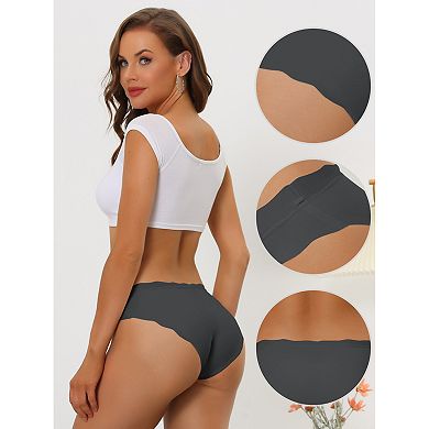 Women's No Show Stretchy Solid Color Underwear Brief
