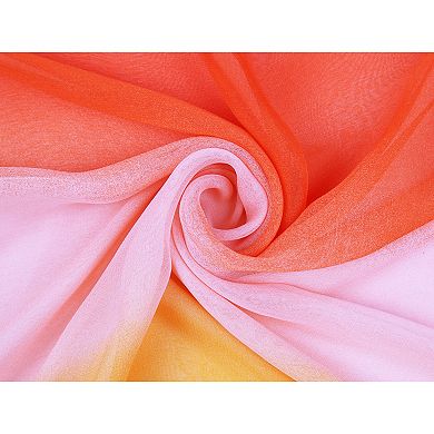 Women's Long Chiffon Silky Gradient Color Wrap Scarf