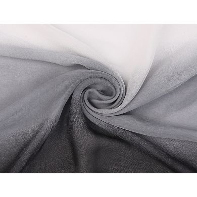 Women's Long Chiffon Silky Gradient Color Wrap Scarf