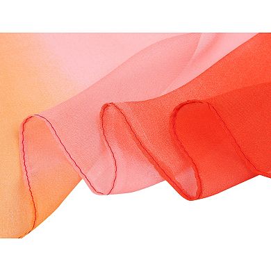 Women's Long Chiffon Silky Gradient Color Wrap Scarf