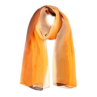 Women's Long Chiffon Silky Gradient Color Wrap Scarf