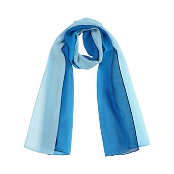 Women's Long Chiffon Silky Gradient Color Wrap Scarf