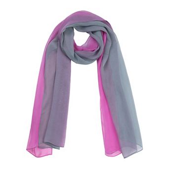 Women's Long Chiffon Silky Gradient Color Wrap Scarf
