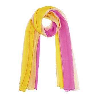 Women's Long Chiffon Silky Gradient Color Wrap Scarf
