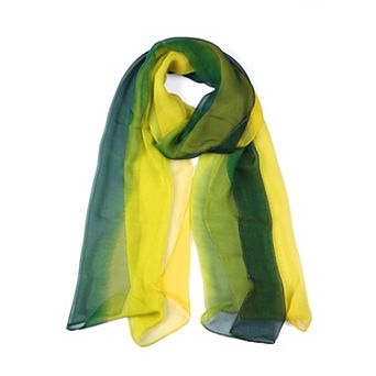 Women's Long Chiffon Silky Gradient Color Wrap Scarf