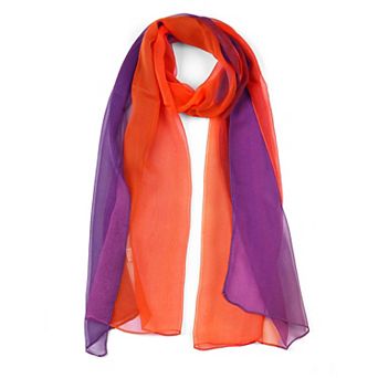 Women's Long Chiffon Silky Gradient Color Wrap Scarf