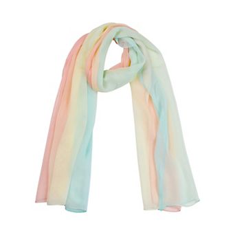 Women's Long Chiffon Silky Gradient Color Wrap Scarf