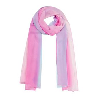Women's Long Chiffon Silky Gradient Color Wrap Scarf
