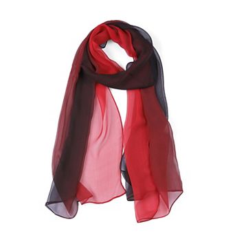 Women's Long Chiffon Silky Gradient Color Wrap Scarf