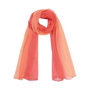 Women's Long Chiffon Silky Gradient Color Wrap Scarf