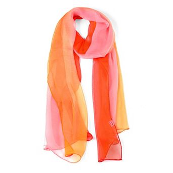 Women's Long Chiffon Silky Gradient Color Wrap Scarf