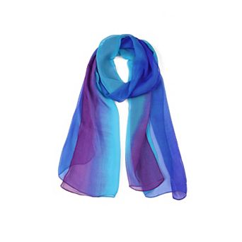 Women's Long Chiffon Silky Gradient Color Wrap Scarf