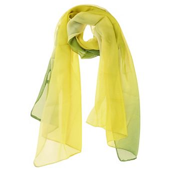Women's Long Chiffon Silky Gradient Color Wrap Scarf