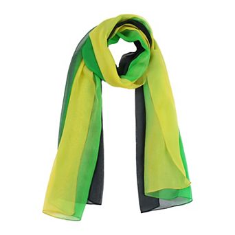 Women's Long Chiffon Silky Gradient Color Wrap Scarf