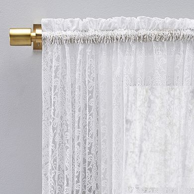 Woven Lace Rod Pocket W/header Panel Curtain