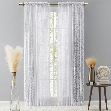 Woven Lace Rod Pocket W/header Panel Curtain