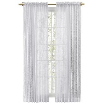 Woven Lace Rod Pocket W/header Panel Curtain