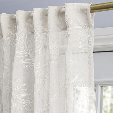 Sheer Leaf Rod Pocket With Back Tab Patio Panel