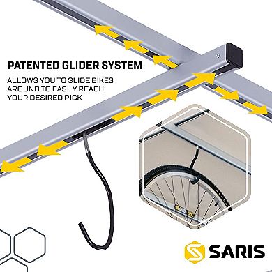 Saris Ceiling Bike Rack, Cycle Glide Home Bike Hanging System & Bike Storage - Black