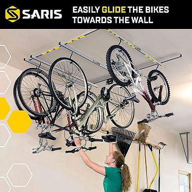 Saris Ceiling Bike Rack, Cycle Glide Home Bike Hanging System & Bike Storage - Black