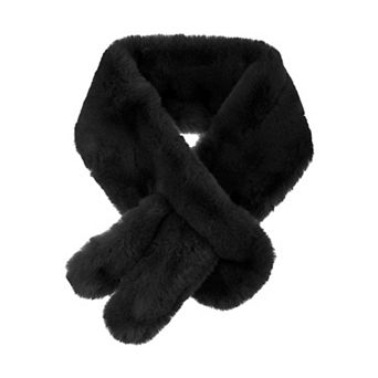 Women's Fluffy Faux Fur Collar Scarf Rabbit Ears Plush Neck Wrap