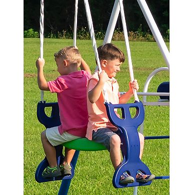 XDP Recreation All Star Playground Outdoor Swing Set, Rider, Super Disc & Slide