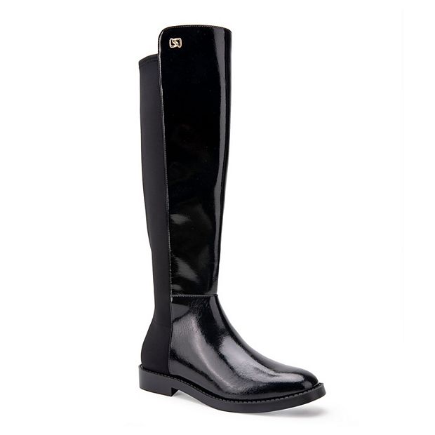 Aerosoles Trapani Women s Faux Patent Leather Riding Boots