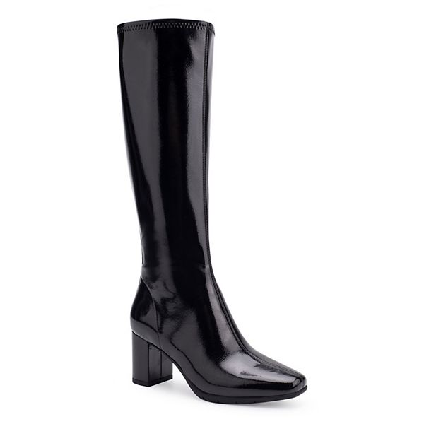 Aerosoles Micah Women's Faux Patent Leather Knee High Boots - Black Patent (9.5)