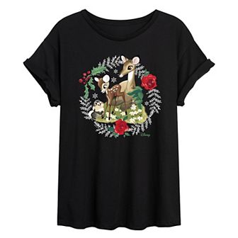 Disney's Bambi Juniors' Wreath Oversized Tee