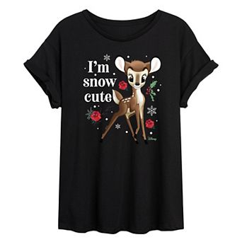 Disney's Bambi Juniors I'm Snow Cute Oversized Tee