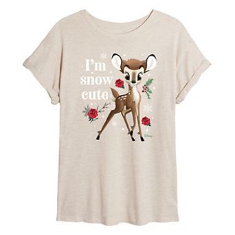 Disney's Bambi Juniors I'm Snow Cute Oversized Tee